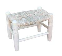 Sillas y Mesas Peña Taburete Bajo Pequeño Asiento Enea 32.5x22.5x25cm. Madera al Natural.