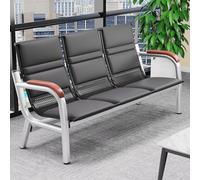 Sillas y sofás de recepción - 3 asientos para sala de espera con respaldo, reposacabezas, reposabrazos, muebles de oficina de poliuretano para invitados