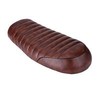 Sillín Cafe Racer, Qiilu Asiento de moto, PU Cuero Vintage Café Racer Asiento Plano Cojín de Sillín para Honda CG125 GN CG CB200 CB350 CB400SS CB500 CB750 SR400 SR500 XJ XS KZ