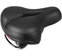 Sillín Cuero Bicicleta Bike Seat Bike Saddle Big Bicycle Seat with Soft Cushion Fit for Road City Bikes, Mountain Bike and Indoor Spin Bikes(Black)