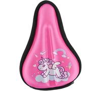 Sillín de bicicleta acolchado para niños con dibujos animados de gel con funda impermeable, suave y pequeña, para asiento de bicicleta infantil (S, unicornio rosa)