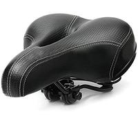 Sillín de bicicleta cómodo con doble resorte, diseñado con cojín suave de espuma viscoelástica transpirable (negro)