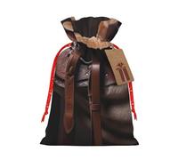 Sillín de caballo con sombrero de vaquero, bolsa de arpillera con cordón, bolsas de regalo de Navidad, bolsas de regalo grandes con cordón con etiqueta, bolsas de regalo de Navidad, bolsa de dulces de