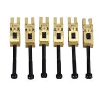 Sillín de puente de guitarra eléctrica de 6 piezas, reemplazo de sillín de tornillo de rodillo de metal de trémolo de doble bloqueo, estabilidad mejorada para Jazz Rock Blues (Oro)