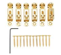 Sillín de puente de guitarra sillín 6pcs de aleación de zinc altura sillín de puente de rodillo ajustable para guitarra eléctrica banjo cigarro guitarra (Plata) (Negro) (Oro)