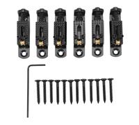 Sillín de puente de guitarra sillín 6pcs de aleación de zinc altura sillín de puente de rodillo ajustable para guitarra eléctrica banjo cigarro guitarra (Plata) (Negro)