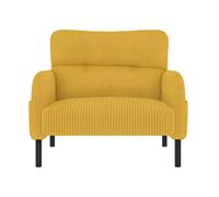 Sillón 1 plaza - asiento cómodo, reposabrazos con bolsillos laterales, estructura sólida - amarillo
