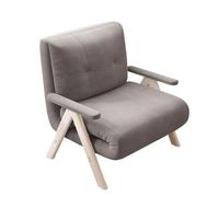 Sillon Cama 1 Plaza Plegable Sofá Cama Convertible Fabricado con Estructura De Acero Patas De Metal en Forma De V con Respaldo Ajustable De 5 Niveles(Gray)