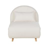 Sillón cama de 1 plaza de tejido borreguito crudo