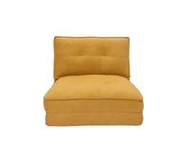 Sillón cama de 1 plaza de tejido efecto aterciopelado amarillo mostaza SALLY