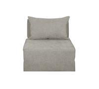 Sillón cama de 1 plaza de tejido efecto aterciopelado color topo VICTOR