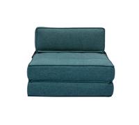 Sillón cama de 1 plaza de tela azul petróleo KATY
