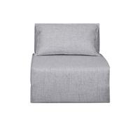 Sillón cama de 1 plaza de tela gris claro VICTOR