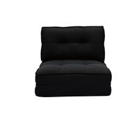 Sillón cama de 1 plaza de tela negra SALLY