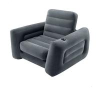 INTEX 66551NP - Sillón cama hinchable 2 en 1, para Relax, con Reposabrazos, Poliuretano, Gris