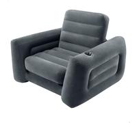 Sillón Cama Hinchable Convertible 2 en 1, 117x224x66 Cm, Gris Carbón