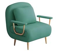 Sillon Cama Individual Plegable con Respaldo Ajustable en 6 Posiciones Sillon Orejero Reclinable con Colchón de Espuma Butacas Reclinables para Doméstico, Oficina(Green,190 * 72 * 32cm)