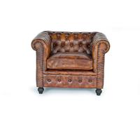 Sillón chester piel marrón.giner y colomer 72x86x96