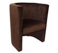 Sillón Club Vero, Silla tapizada, Taburete de Terciopelo Afelpado, sillón para Sala de Estar, Oficina, Hotel (marrón)