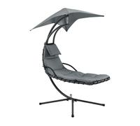 Sillón colgante lorca con el soporte de balanceo hasta 120 kg negro y gris [en.casa]