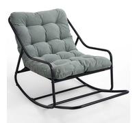 Sillón columpio exterior con cojín de confort, para salón, dormitorio, sala de lectura, 75x116x82 cm, Verde claro Aosom España