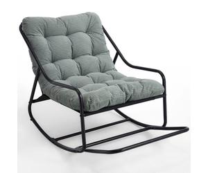 Sillón columpio exterior con cojín de confort, para salón, dormitorio, sala de lectura, 75x116x82 cm, Verde claro Aosom España