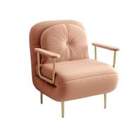 Sillón Convertible Reclinable De 1 Plaza con Reposabrazos, Respaldo Ajustable & Patas De Metal, Gran Comodidad Tumbona Reclinable Sillón Relax(Orange,190 * 80 * 30cm)