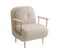 Sillón Convertible Reclinable De 1 Plaza con Reposabrazos, Respaldo Ajustable & Patas De Metal, Gran Comodidad Tumbona Reclinable Sillón Relax(White,190 * 80 * 30cm)