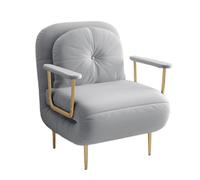 Sillón Convertible Reclinable De 1 Plaza con Reposabrazos, Respaldo Ajustable & Patas De Metal, Gran Comodidad Tumbona Reclinable Sillón Relax(Blue-Gray,190 * 80 * 30cm)