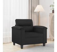 Sillón Cuero Sintético Negro 60 cm Ancho, Sofá Individual Moderno para Sala de Estar, Cómodo Asiento con Estructura Metálica Resistente, Ideal para Leer y Relajarse, Silla de Cuero Fácil de Limpiar