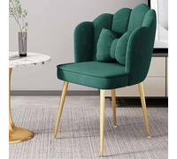 Sillón de bañera - Elegante silla decorativa de concha con patas de metal, perfecta para el hogar, oficina, dormitorio, sala de estar, comedor, color verde, sofá individual de ocio #2, talla única