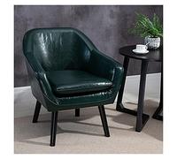 Sillón de Cuero marrón - Sofá nórdico Individual ómico, cómodo y tapizado, Ideal para el hogar, el Dormitorio, el balcón, el jardín y la Oficina.