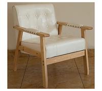 Sillón de cuero moderno de mediados de siglo para sala de estar, comedor, dormitorio o área de recepción, color verde/beige, opciones de tamaño disponibles