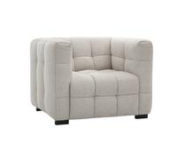 Sillón de diseño en tela efecto terciopelo texturizado beige CORTO