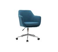 Sillón de escritorio moderno en tejido azul petróleo ALEYNA
