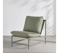 Sillón de exterior de aluminio y textileno verde caqui