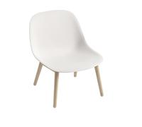 Sillón de Fibra con Base de Madera Blanco/Roble