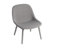 Sillón de Fibra con Base de Madera Tapizado Remix 133/ Gris