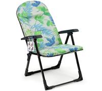 Sillón de jardín KADAX con respaldo ajustable, verde / azul