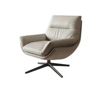 Sillón de lectura de cuero respetuoso con el medio ambiente, con estructura de acero al carbono, elegante sillón para dormitorio y sala de estar