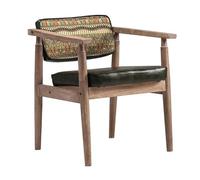 Sillón de madera maciza de diseño vintage, cómodo asiento de cuero, perfecto para hotel, cafetería, restaurante, marco de silla de salón de estilo vintage