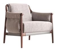 Sillón de madera maciza de lujo ligero y estilo retro moderno, estilo wabi-sabi, ideal for balcones de casas de huéspedes, pequeños apartamentos, salas de estar o como sillón individual de ocio.(A1)