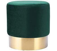 Sillón de Maquillaje con reposapiés de Tela nórdica - Elegante Taburete de Maquillaje y Zapatero para salón, 35×42 cm, Verde Oscuro, reposapiés tocador y sofá