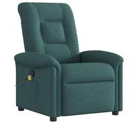Sillón de masaje de tela verde oscuro, cómodo sillón de relax para salón con respaldo ergonómico, perfecto para aliviar el estrés y relajarse
