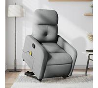 Sillón de Masaje reclinable de pie de Tela Gris Claro,Sillón Reclinable Elévatório com Massagem Vibratória para Pessoas Séniores Salón, Sillones