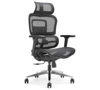 Sillón de oficina ergonómico de malla transpirable, respaldo ajustable, soporte para lumbar, reposacabezas, reposabrazos 3D, asiento deslizante, basculante síncrono de 3 posiciones, pie de aluminio