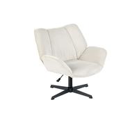 Sillón de oficina o salón giratorio tapizado en tela de pana beige con altura ajustable base metálica negra estilo escandinavo ideal para espacios modernos