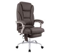 Sillon de oficina pacific con funcion de masaje cuero auténtico marrón 64x69x118 cm