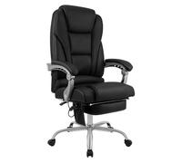 Sillon de oficina pacific con funcion de masaje cuero auténtico negro 64x69x118 cm