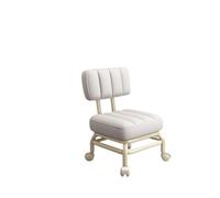 Sillón de pedicura con asiento bajo y ruedas, reposapiés universal, ruedas giratorias, taburete para pedicura, para fitness, casa, garaje, barbería (gris claro, talla única) (blanco)